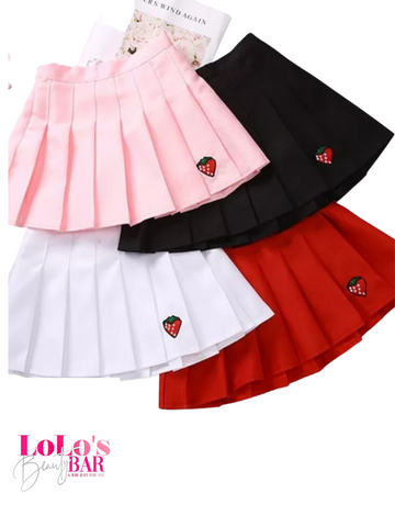 Strawberry Pleated Skirts