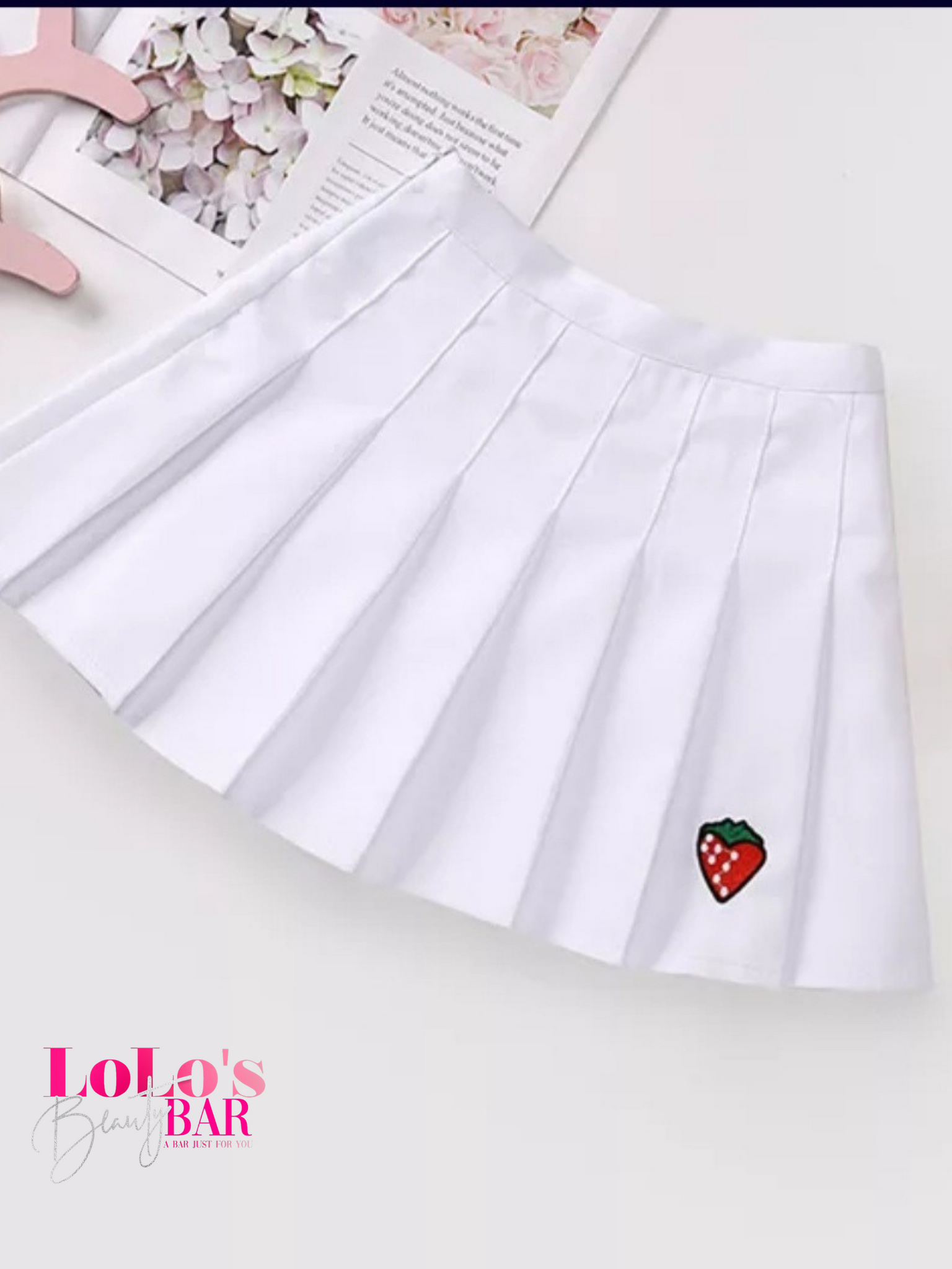 Strawberry Pleated Skirts
