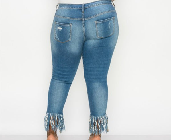 Curvy Fringe Jeans